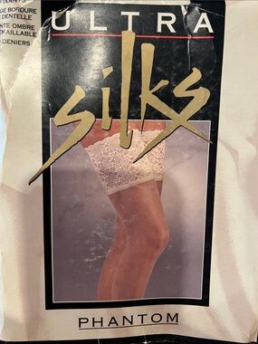 Phantom Lace top thigh high stockings — Cream